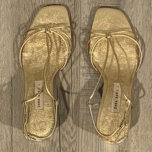 ZARA Gold Metallic Shoes